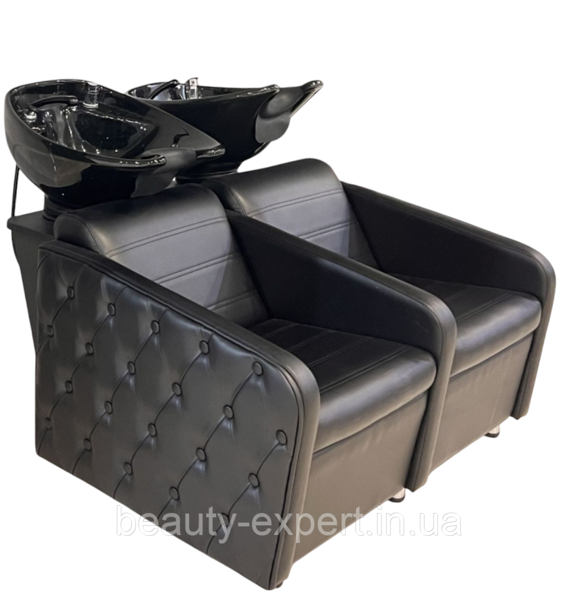 Подвійна перукарська мийка Marlen Lux Black мийки подвійні для перукарських салонів