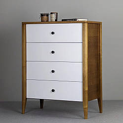 Комод з дерева "Хюгге" з натурального дерева клен білий фасад