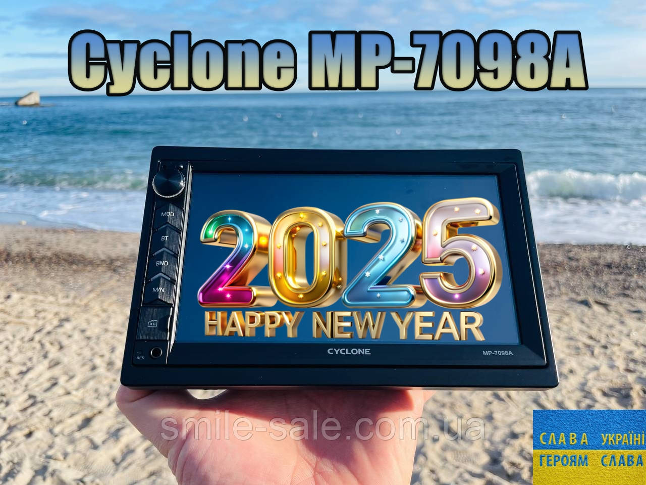 Універсальна магнітола 2 Din CYCLONE MP-7098A DSP Carplay+ КАМЕРА!