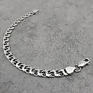 Срібний браслет чоловічий на руку. Чоловічий срібний браслет бісмарк плоский. 23,5 см, фото 9