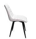 Стілець Alabama м'який білий шкірозамінник на чорних металевих ногах, фото 4