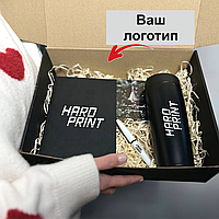 Корпоративний бокс з Вашим логотипом. Подарунковий набір. Термокружка, блокнот та ручка.