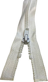 Блискавка готова текстильна з пластмасовими тракторними зубчиками №5, довжина 80 см; Білого кольору