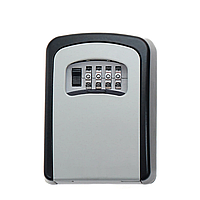 Сейф для ключів із кодовим замком сірий металевий антивандальний зовнішній міні сейф CH-803 сірий