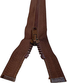 Блискавка готова текстильна з пластмасовими тракторними зубчиками №5, довжина 80 см; Коричневого кольору