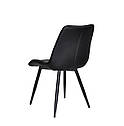 Стілець Alabama м'який чорний шкірозамінник на чорних металевих ногах, фото 2