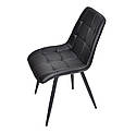 Стілець Alabama м'який чорний шкірозамінник на чорних металевих ногах, фото 5