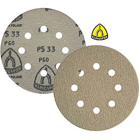 Абразивний диск P60 d125мм на папері з липучкою Velcro Klingspor PS 33 CK 1шт.