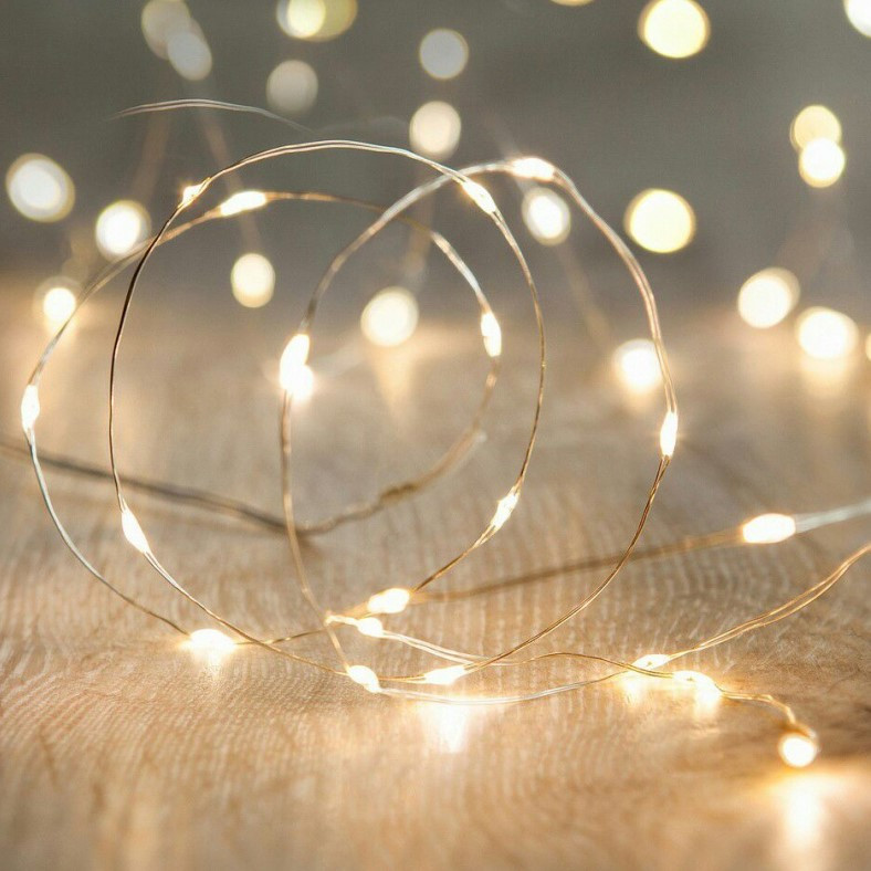 Світлодіодна гірлянда нитка на 2-х батарейках 20 LED лампочок 2 метри, фото 1