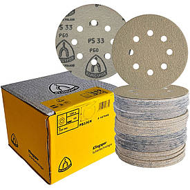 Абразивні диски P60 d125мм на папері з липучкою Velcro Klingspor PS 33 CK 100шт.