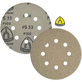 Абразивний диск P100 d125мм на папері з липучкою Velcro Klingspor PS 33 CK 1шт.