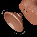 Фалоімітатор з мошонкою 7'' SLIDING SKIN DUAL LAYER DONG BROWN, фото 5