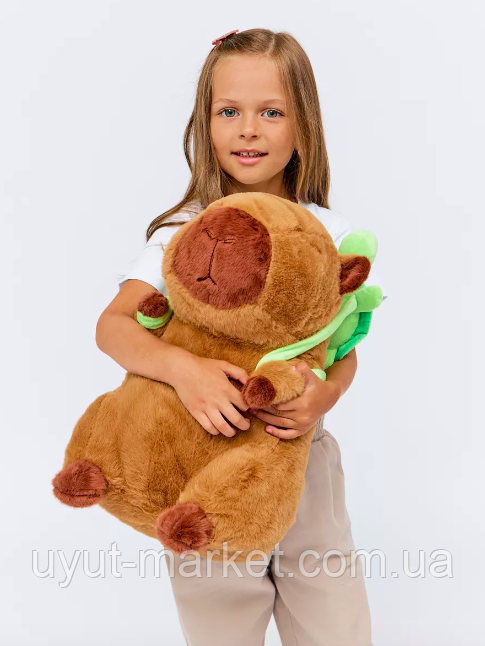 М'яка іграшка "Капібара з рюкзаком черепашкою" 50см, фото 1
