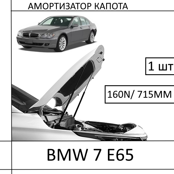 Амортизатор капота BMW 7 E65 160N/715MM (EuroEX) 1 шт (Газовий упор)
