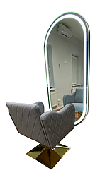 Комплект перукарських меблів Кетрін&Gloria 2в1 крісло перукаря на золотому квадраті та дзеркало VM729 (80)