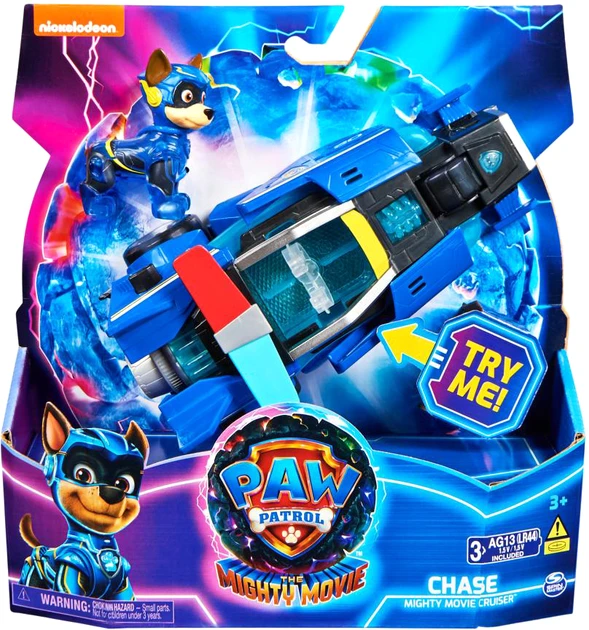 Ігровий набір PAW Patrol The Mighty Movie Рятувальний автомобіль з водієм Чейза, фото 1