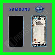 Дисплей Samsung A725 Blue A72 2021 (GH82-25460B) сервісний оригінал у зборі з рамкою