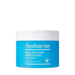 Тонер-педи зволожувальні для чутливої шкіри Real Barrier Aqua Soothing Ampoule Pad 130ml (70ea)