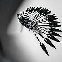 Тіпси на кільці чорні 24 шт для демонстрації гель-лаків