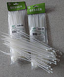 Стяжка кабельна нейлонова універсальна хомут білого кольору 3,6х250мм для фіксації кабелів кріплення до несучих поверхонь уп100шт, фото 2