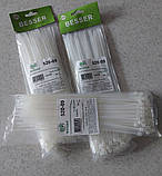 Стяжка кабельна нейлонова універсальна хомут білого кольору 3,6х250мм для фіксації кабелів кріплення до несучих поверхонь уп100шт, фото 3