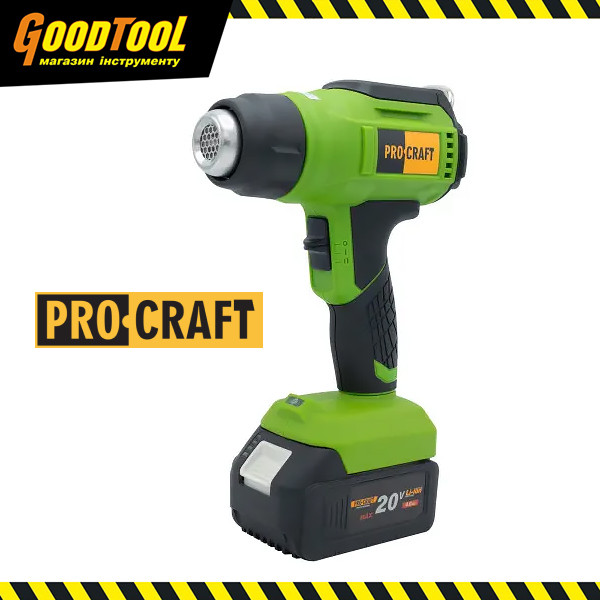 Акумуляторний фен промисловий Procraft PH20 (без АКБ та ЗП)