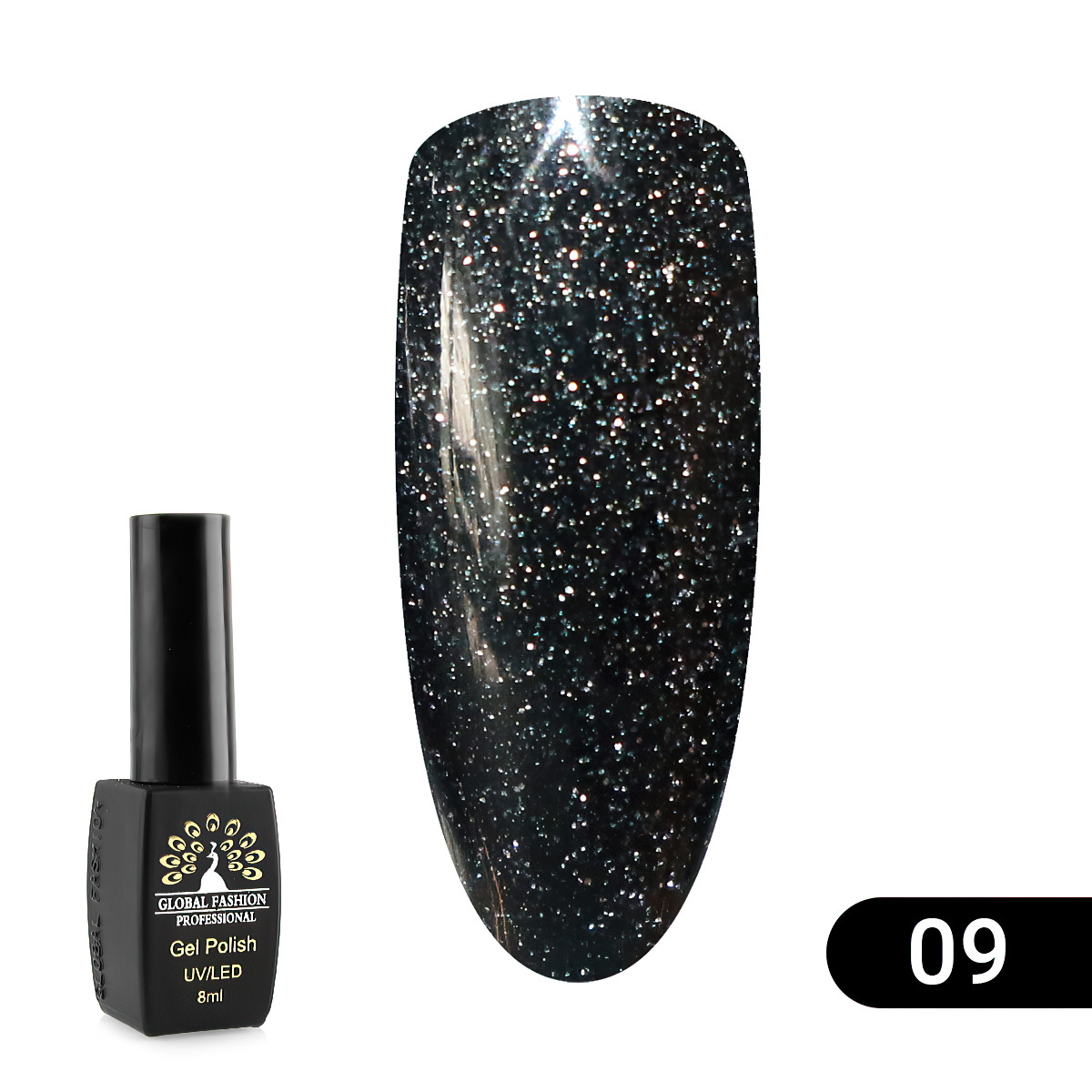 Гель лак Disco Gel Shine Spectrum, Global Fashion, світловідбивний, 8 мл 09, фото 1