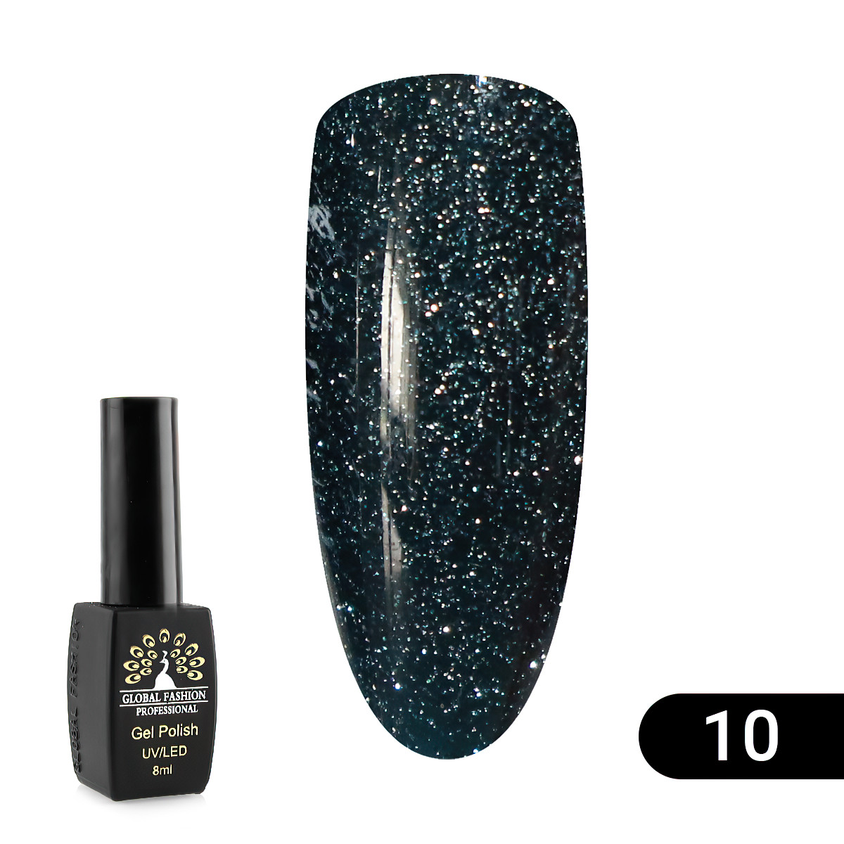 Гель лак Disco Gel Shine Spectrum, Global Fashion, світловідбивний, 8 мл 10, фото 1