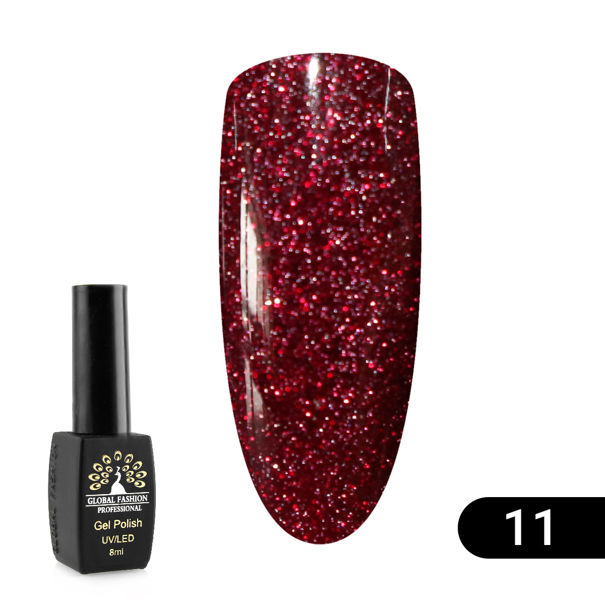 Гель лак Disco Gel Shine Spectrum, Global Fashion, світловідбивний, 8 мл 11, фото 1