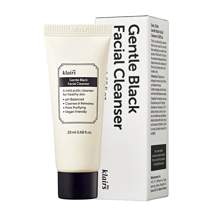 Кремова пінка для глибокого очищення шкіри Klairs Gentle Black Facial Cleanser мініатюра 20 мл