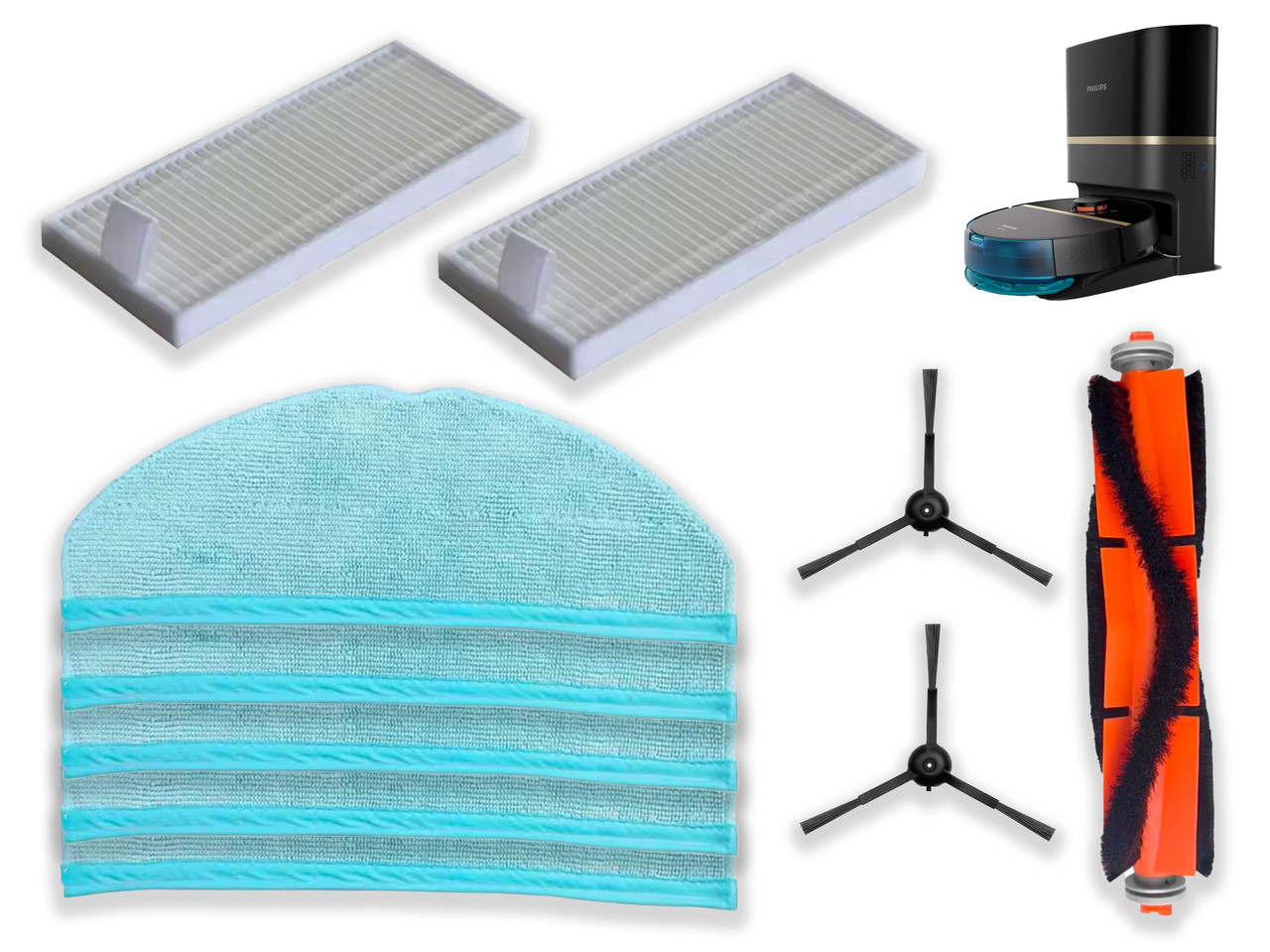 Набір змінних аксесуарів (10 шт.) сумісних з Philips (Філіпс) серії 7000 (XU7100/01, XU7100/02), фото 1