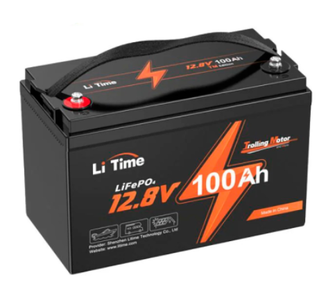 Акумуляторна батарея Li-TIME LiFePO4 12.8V 100Аг 1280Wh (100/100A) M8, 170×198×166 мм
