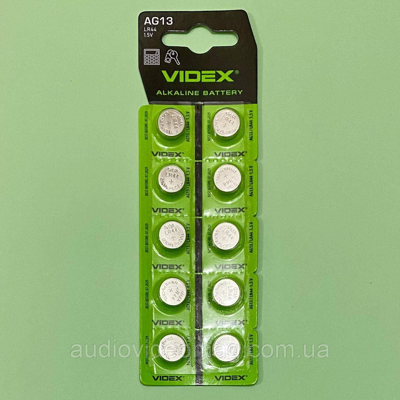 Батарейка Videx AG13 (G13, V13GA, LR1154, LR44) Alkaline 1.5V