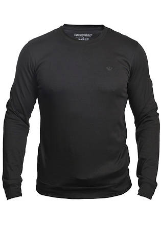 Лонгслів чоловічий Armani 25-E6060 чорний 3XL, фото 1