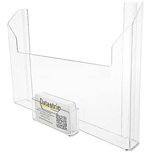 Кишеня інформаційна А4 (297х210) горизонтальна з візитницею. Кріплення на скотч