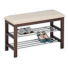 Банкетка-лавка SR-0628 для взуття з м’яким сидінням, дерев’яний каркас, з підставкою для взуття, фото 2