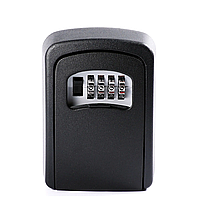 Сейф для ключів із кодовим замком чорний металевий антивандальний зовнішній міні сейф CH-803
