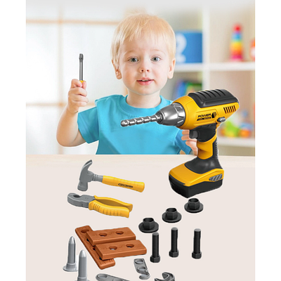 Дитячий набір 28 будівельних інструментів у рюкзаку дриль плоскогубці викрутка молоток ключі рулетка лінійка