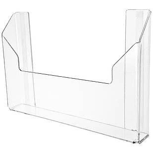 Буклетна кишеня А5 горизонтальна акрилова (210мм х 150мм) для поліграфії на скотчі