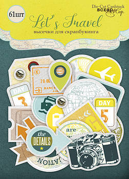 Набір висічок для скрапбукінгу 61шт від Scrapmir Let's Travel SM3100014