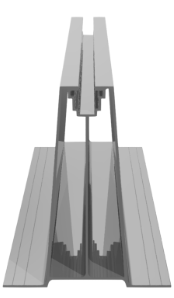 Комплект середнього блоку довжиною 30см h-12см безпрофільної системи кріплення для бітумної черепиці та металопрофілю.