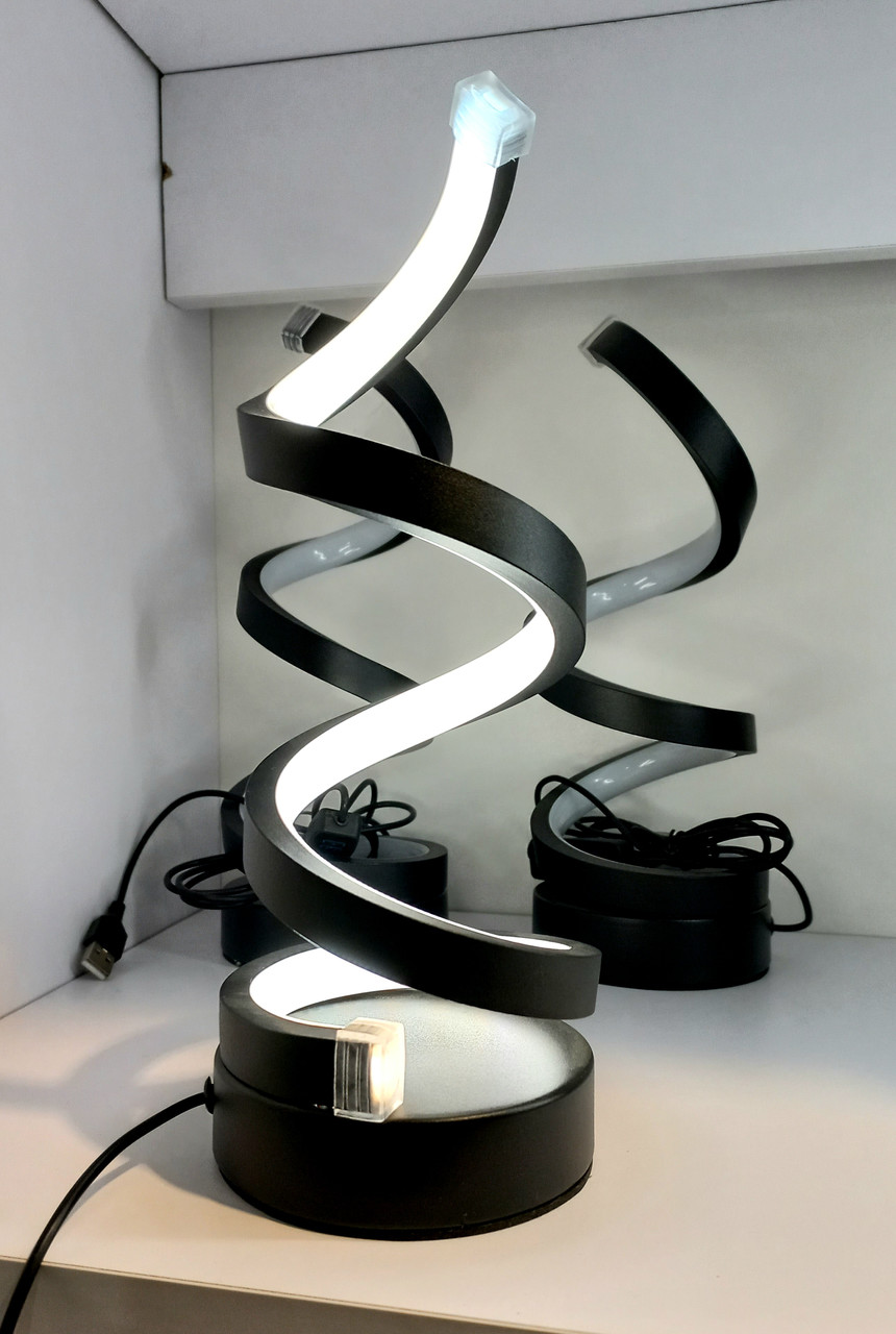 Світлодіодна спіральна лампа . 3 режими. Чорна. - фото 1 - id-p2253506531