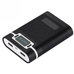 Корпус Power Bank для акумуляторів 4x18650 max 12800mA USB Type-C із ліхтариком Чорний (код: 4x18650 Black )