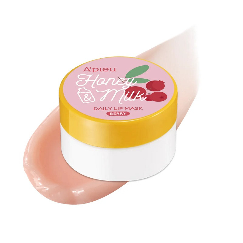 Щоденна нічна маска для губ A'pieu Honey & Milk Daily Lip Mask Berry 6г, фото 1