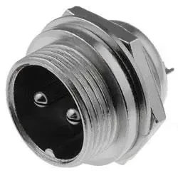 Роз'єм MIC 332 big "штекер", монтажний, 2pin, діам.-20мм