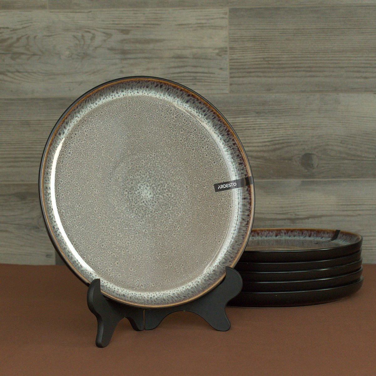 ARDESTO Тарілка обідня Bolzano, 26.6 см, кераміка, чорно-коричневий