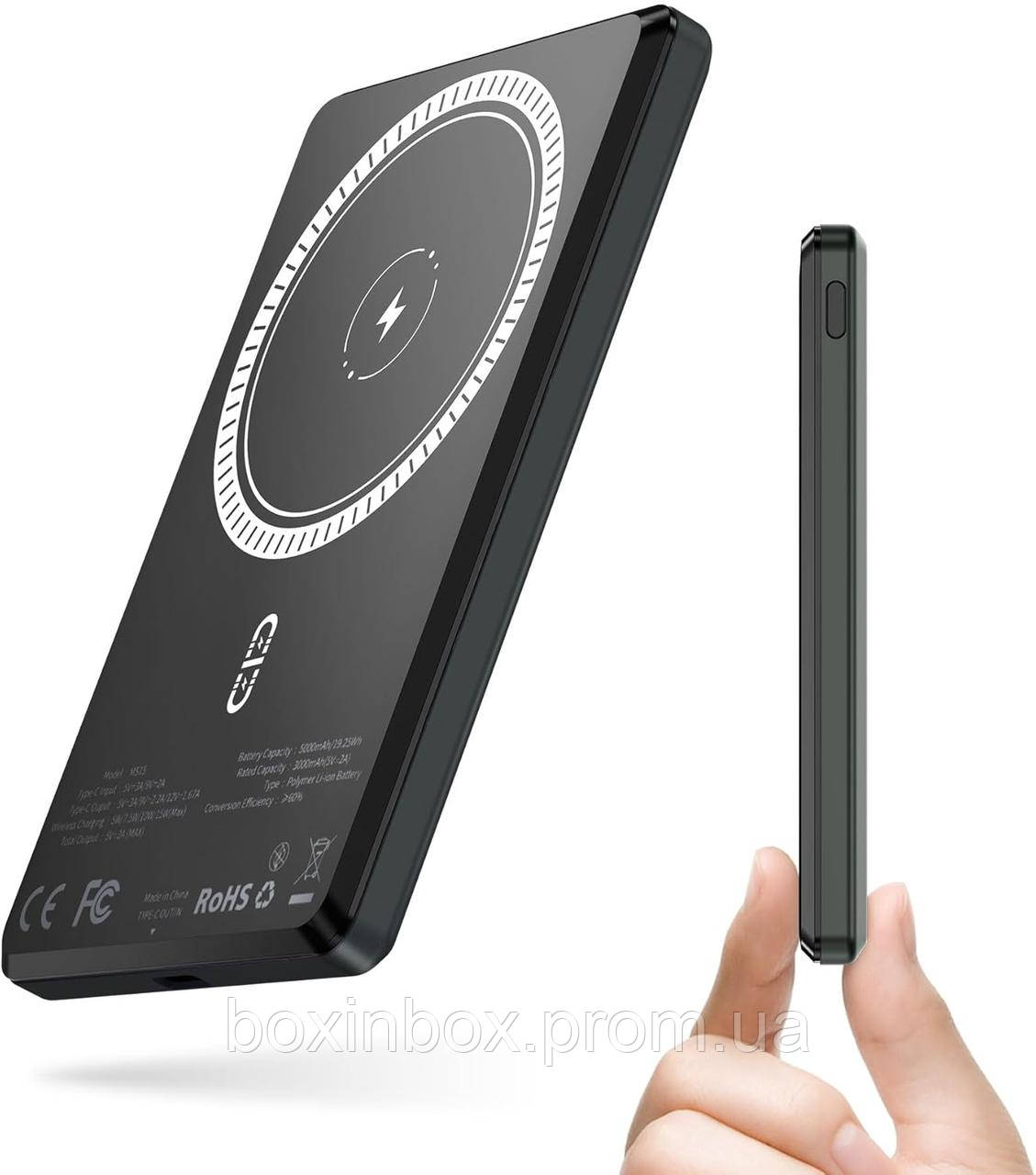 NOHON Wireless Magnetic Power Bank: 5000mAh Ultra-slim 8MM Magsafe ...