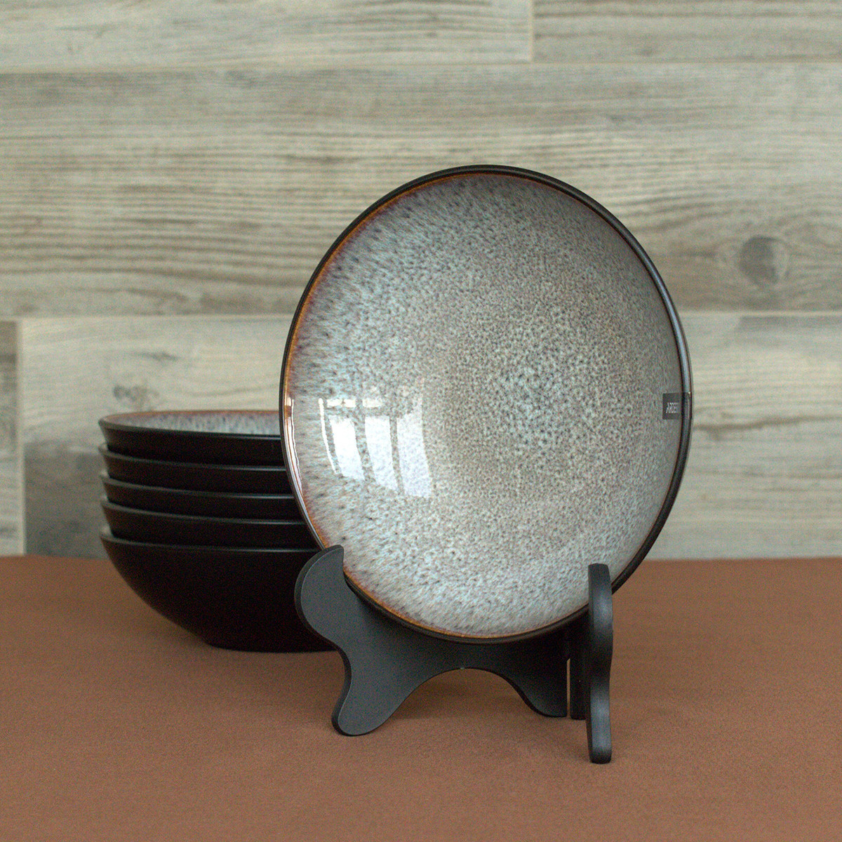 ARDESTO Тарілка супова Bolzano, 20 см, 630мл кераміка, чорно-коричневий