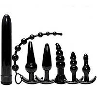 Анально-вагинальный набор из 7 предметов - Чёрный Анальные игрушки