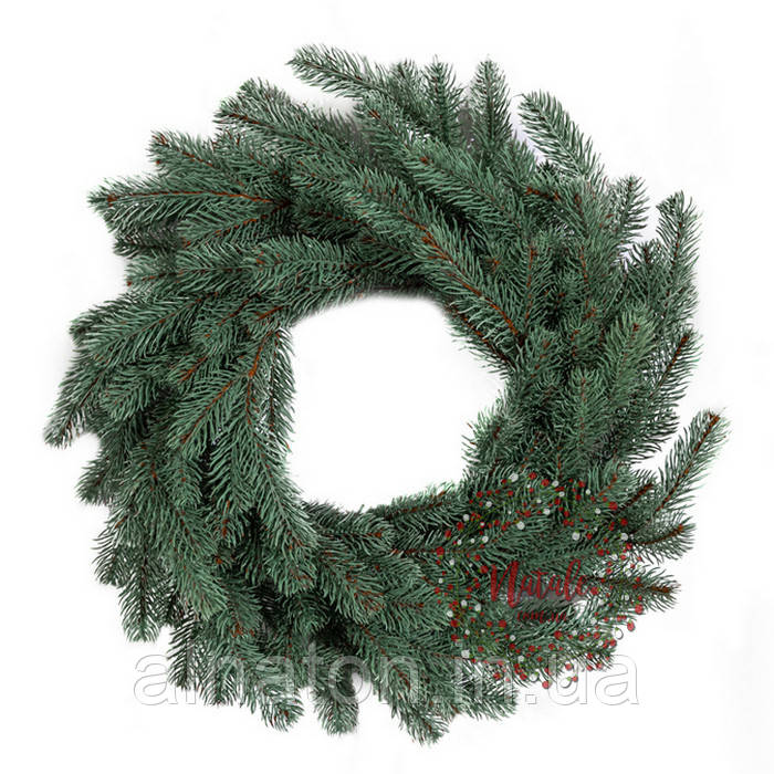 Вінок ялиновий блакитний литий Балканський діаметр 50 см